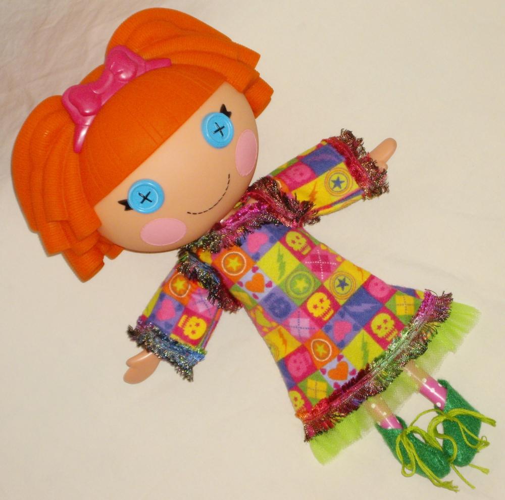 Lalaloopsy Doll Clothes, Handmade Hearts And Skulls Dress For Large 13 Inch Doll
